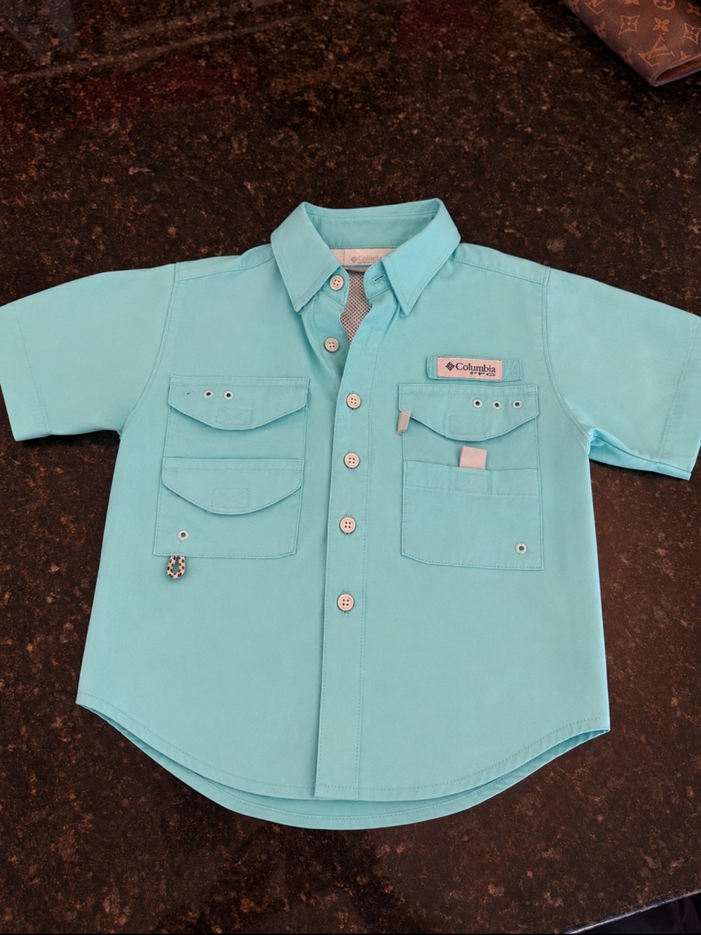 Columbia Boys' Short-Sleeve Button-Front Shirt - Aqua